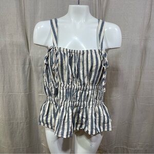 (NWT!) Universal Thread Crème Stripe Peplum Tank